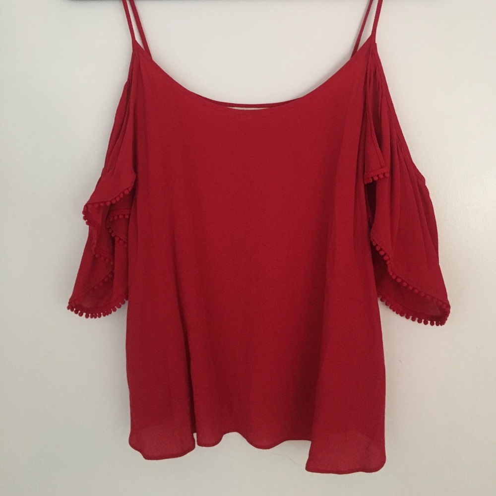 Flattering red Rebecca Minkoff top